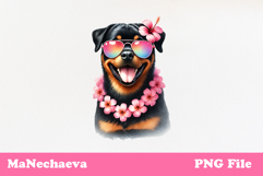 Summer Rottweiler Clipart | Coquette Dog Sublimation Product Image 2