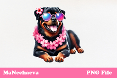 Summer Rottweiler Clipart | Coquette Dog Sublimation Product Image 2