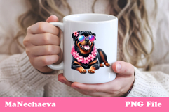 Summer Rottweiler Clipart | Coquette Dog Sublimation Product Image 3