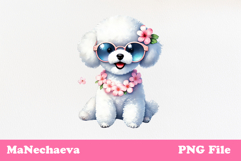Summer Bichon Frise Clipart | Coquette Dog Sublimation Product Image 2