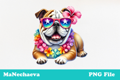 Summer Bulldog Clipart | Coquette Dog Sublimation Product Image 2