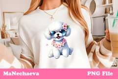 Summer Bichon Frise Clipart | Coquette Dog Sublimation Product Image 1