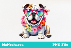 Summer Bulldog Clipart | Coquette Dog Sublimation Product Image 2