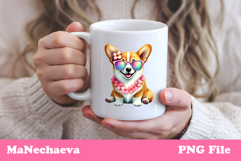 Summer Corgi Clipart | Coquette Dog Sublimation Product Image 3
