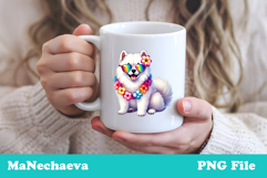 Summer Samoyed Clipart | Coquette Dog Sublimation Product Image 3