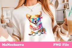 Summer Corgi Clipart | Coquette Dog Sublimation Product Image 1