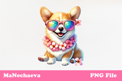 Summer Corgi Clipart | Coquette Dog Sublimation Product Image 2