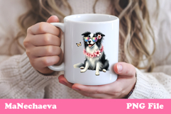 Summer Border Collie Clipart | Coquette Dog Sublimation Product Image 3