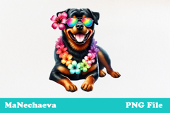 Summer Rottweiler Clipart | Coquette Dog Sublimation Product Image 2