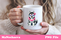 Summer Husky Clipart | Coquette Dog Sublimation Product Image 3