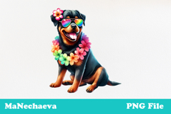 Summer Rottweiler Clipart | Coquette Dog Sublimation Product Image 2