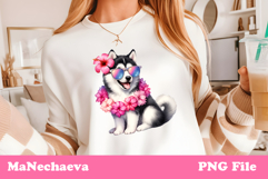 Summer Husky Clipart | Coquette Dog Sublimation Product Image 1