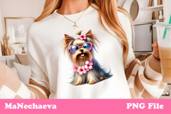 Summer Yorkie Clipart | Coquette Dog Sublimatio Product Image 2