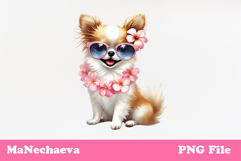 Summer Chihuahua Clipart | Coquette Dog Sublimation PNG Product Image 1