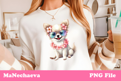 Summer Chihuahua Clipart | Coquette Dog Sublimation PNG Product Image 2