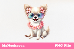 Summer Chihuahua Clipart | Coquette Dog Sublimation PNG Product Image 1