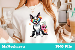 Summer Boston Terrier Clipart | Coquette Dog Sublimation Product Image 1