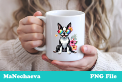 Summer Boston Terrier Clipart | Coquette Dog Sublimation Product Image 3