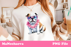 Summer Bulldog Clipart | Coquette Dog Sublimation Product Image 2