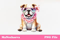Summer Bulldog Clipart | Coquette Dog Sublimation Product Image 2