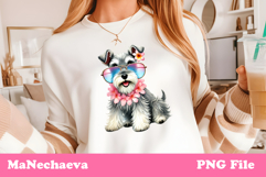 Summer Schnauzer Clipart | Coquette Dog Sublimation Product Image 1