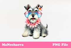 Summer Schnauzer Clipart | Coquette Dog Sublimation Product Image 2