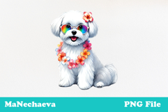 Summer Maltese Dog Clipart | Coquette Dog Sublimation Product Image 2