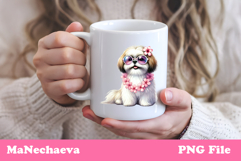 Summer Shih Tzu Clipart | Coquette Dog Sublimation Product Image 3
