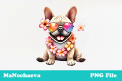 Summer French Bulldog Clipart | Cute Dog Sublimation Product Image 2