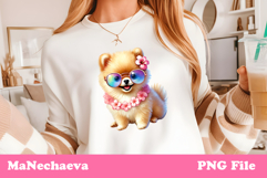 Summer Pomeranian Clipart | Coquette Dog Sublimation PNG Product Image 1