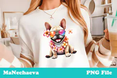 Summer French Bulldog Clipart | Cute Dog Sublimation Product Image 1