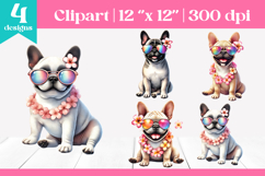 Cute French Bulldog Clipart | Summer Dog Sublimation Product Image 1