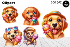 Cute dogs Watercolor Sublimation clipart PNG Product Image 1