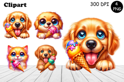 Cute dogs Watercolor Sublimation clipart PNG Product Image 1