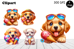 Cute dogs Watercolor Sublimation clipart PNG Product Image 1