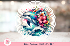 Dolphin Summer Sun Wind Spinner, Door Hanger Png, Keychain Png, Car Coaster