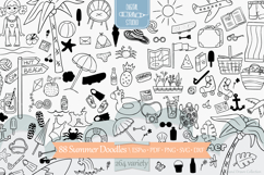 Summer Season Doodles | Beach, Coconut Tree, Sun, Ice Cream Product Image 1