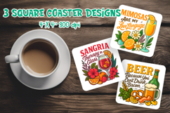 Funny Drink Coasters | Mimosas Sangria Beer PNG Product Image 1