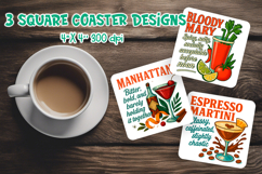 Funny Alcohol Coasters | Bloody Mary Martini Manhattan Product Image 1