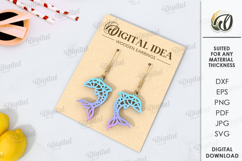 Summer Drop Earrings Laser Cut . Wooden earrings SVG Product Image 1