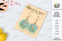 Summer Drop Earrings Laser Cut . Wooden earrings SVG Product Image 1