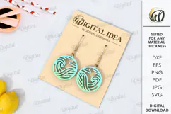 Summer Drop Earrings Laser Cut . Wooden earrings SVG Product Image 1
