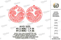 Summer Drop Earrings Laser Cut . Wooden earrings SVG Product Image 2