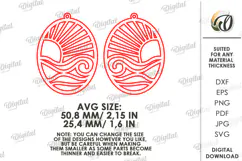 Summer Drop Earrings Laser Cut . Wooden earrings SVG Product Image 2