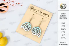 Summer Drop Earrings Laser Cut . Wooden earrings SVG Product Image 1