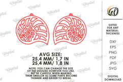 Summer Drop Earrings Laser Cut . Wooden earrings SVG Product Image 2
