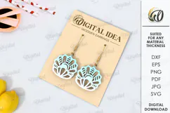Summer Drop Earrings Laser Cut . Wooden earrings SVG Product Image 1