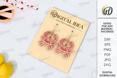 Summer Drop Earrings Laser Cut . Wooden earrings SVG Product Image 1