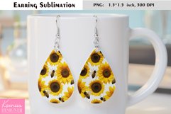 Sunflower|Summer Flower Earring Sublimation Product Image 1