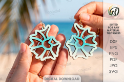 Summer Earrings Laser Cut. Dangle Summer Earrings SVG Product Image 1